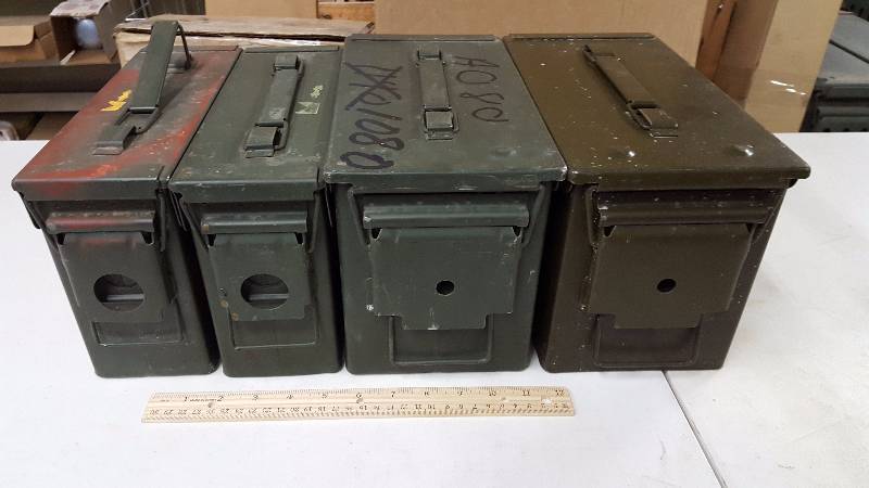 lot 16 image: (4) US Military Ammo Boxes