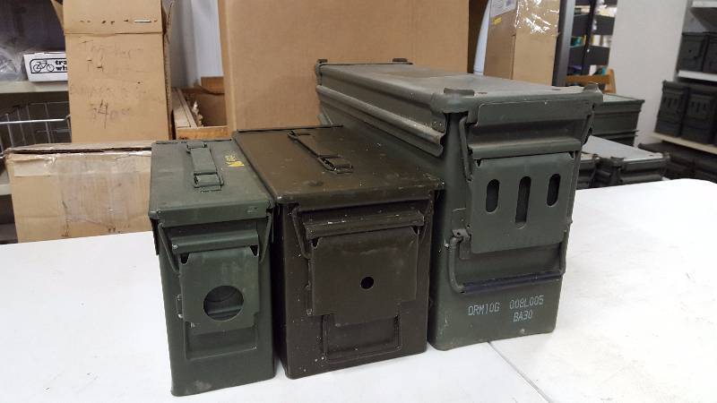 lot 22 image: (3) US Military Ammo Boxes