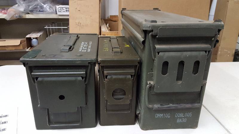 lot 23 image: (3) US Military Ammo Boxes
