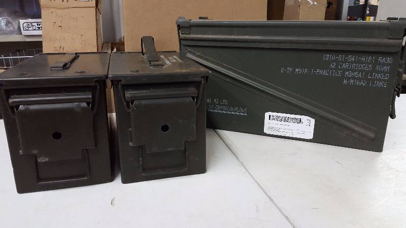 lot 24 image: (3) US Military Ammo Boxes