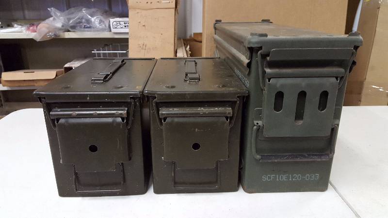 lot 26 image: (3) US Military Ammo Boxes