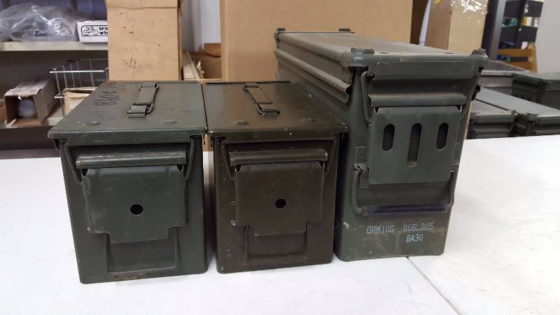 lot 29 image: (3) US Military Ammo Boxes
