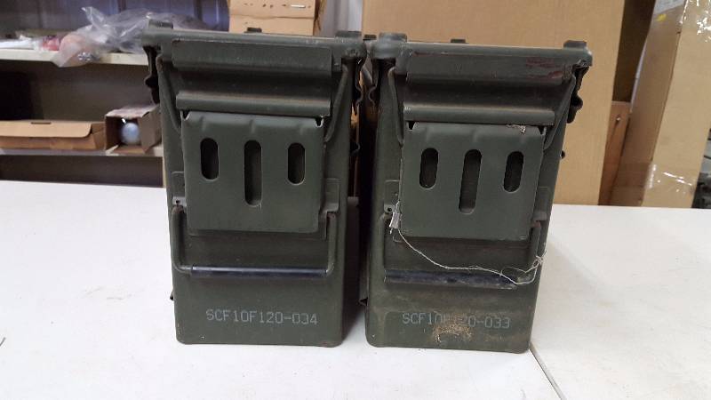 lot 32 image: (2) US Military Ammo Boxes