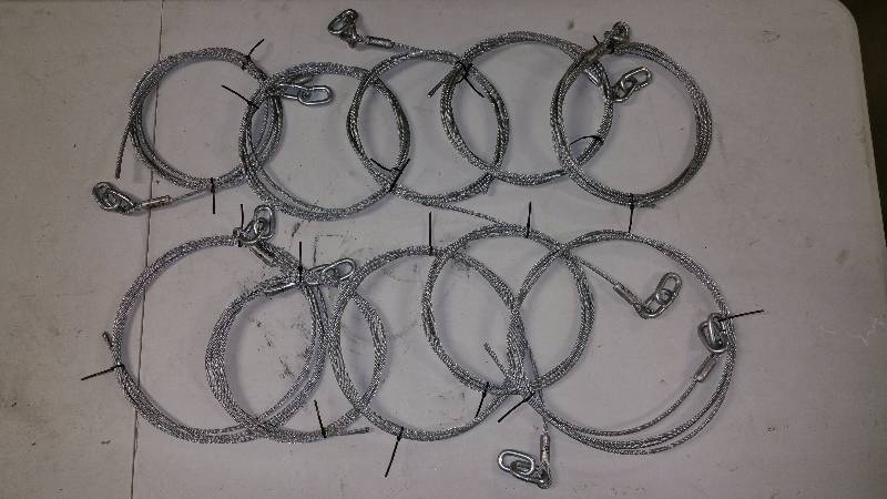 lot 108 image: (10) 9 Steel 316 Braided Cables