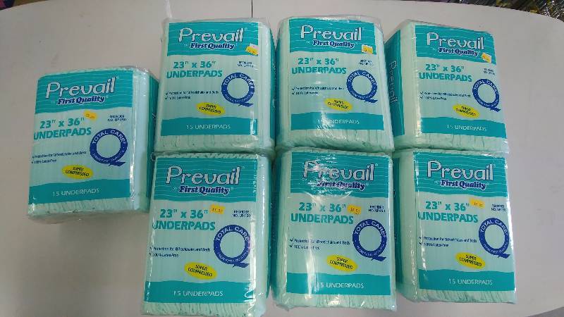 lot 208 image: (7) 15 Pack of Prevail 23 x 36 Underpads