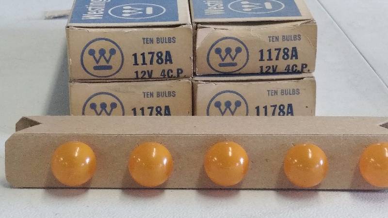 lot 250 image: (4) Boxes of 10 Westinghouse 1178A Yellow Bulbs