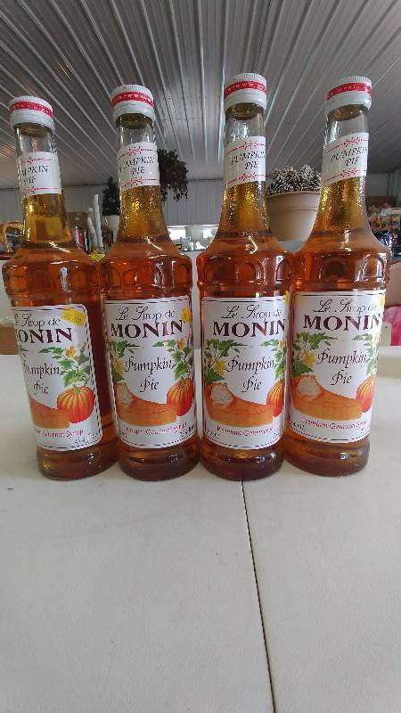 lot 259 image: (4) Le Sirop de Monin Pumpkin Pie Flavored Coffee Syrup