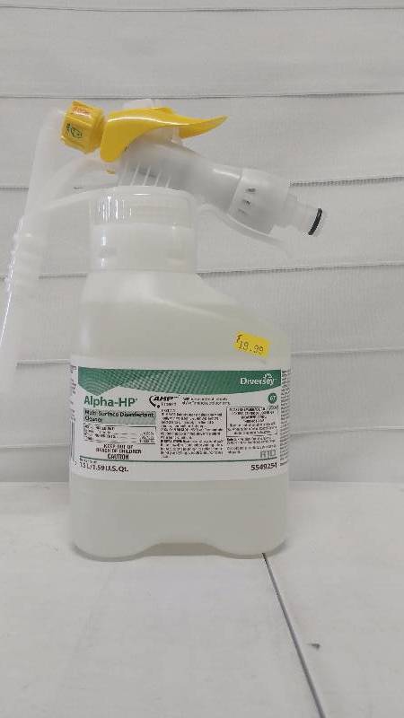 lot 312 image: Diversey Alpha-HP Disinfectant Cleaner, Citrus, 1.5L Spray Bottle