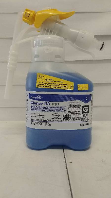 lot 316 image: Diversey 95019510 Glance NA Glass & Surface Cleaner Non-Ammoniated, 1400mL Bottle