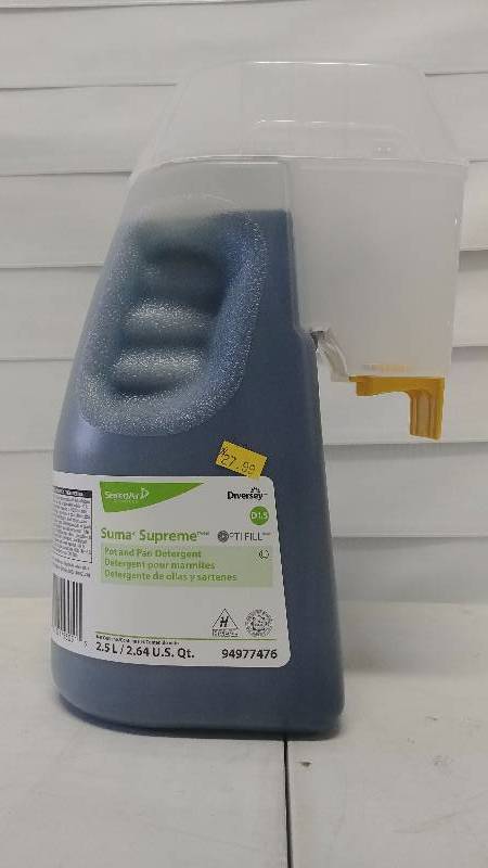 lot 318 image: Diversey Suma 94977476 Supreme Optifill Pot and Pan Detergent, D1.5, 1 x 84.5 oz.2.5 L