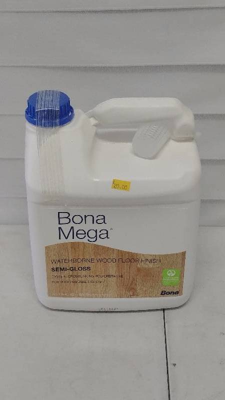 lot 328 image: Bona Mega Satin Waterborne Wood Floor Finish, 128 Oz