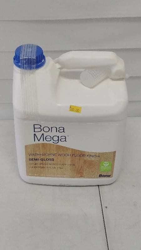 lot 329 image: Bona Mega Satin Waterborne Wood Floor Finish, 128 Oz