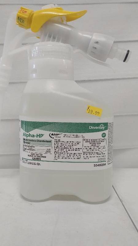 lot 314 image: Diversey Alpha-HP Disinfectant Cleaner, Citrus, 1.5L Spray Bottle