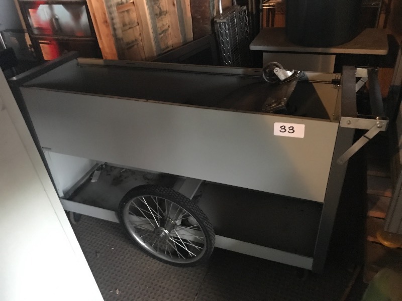 NARROW CART AND CONTENTS