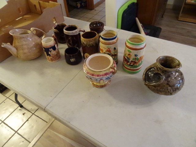 lot 2 image: Beer Steins, Red Wing Tea Pot