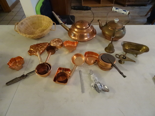 lot 13 image: Assorted Copper Items, Brass-Geni Lamp