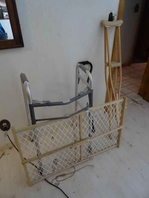 lot 41 image: Folding Walker, Pair Of Crutches