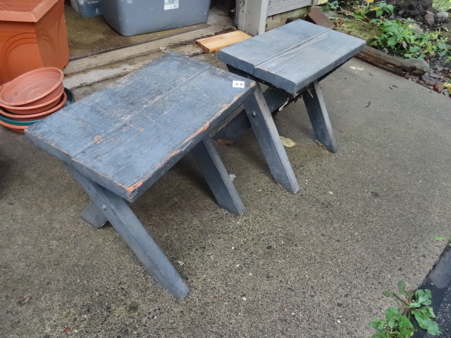 lot 60 image: 2 Outdoor StoolsBenches