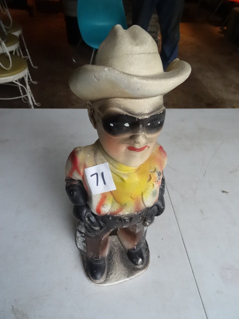 lot 71 image: Vintage Chalk Ware, Carnival Lone Ranger