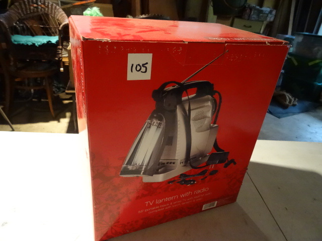 lot 105 image: TV Lantern With AMFM Radio In Box