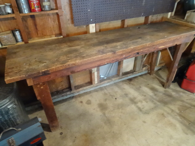 lot 113 image: Wood 2 X Work Bench 84 X 22 X 36