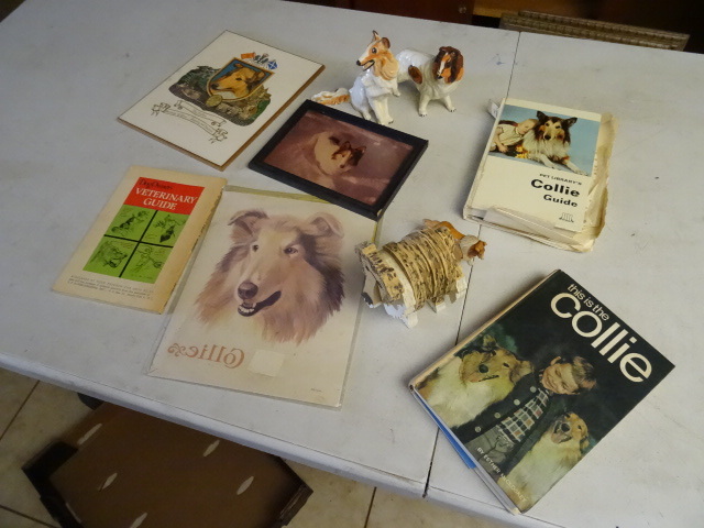 lot 176 image: Misc Collie Related Figurines & Books