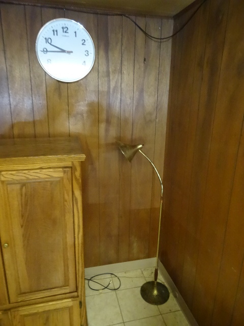 lot 257 image: Floor Lamp & Wall Clock Walthal
