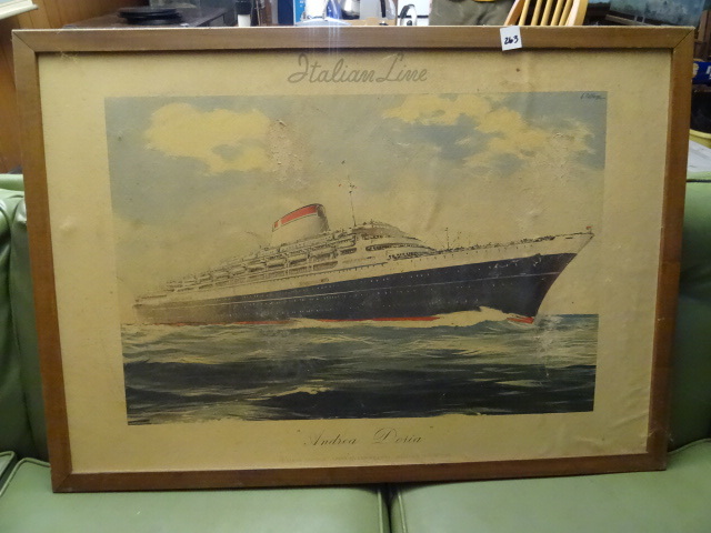 lot 263 image: Framed Print Italian Line