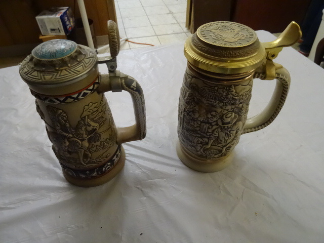 lot 289 image: 2-Avon Beer Steins Gold Rush, Indian Theme