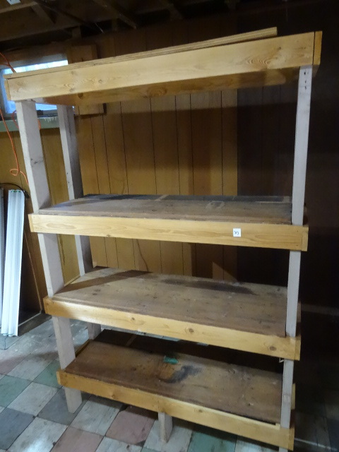 lot 313 image: Wooden Shelf Unit 4 Tier 50 X 16 X 72