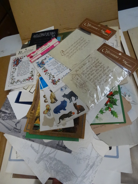 lot 343 image: Misc Decoupage, Prints, Old Calendar Pages Ect.