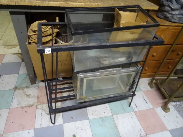 lot 357 image: 2 Small Aquariums WAccess & Metal Stand