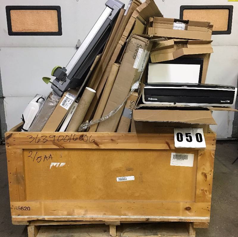 lot 50 image: Salvage Pallet of Office Supplies