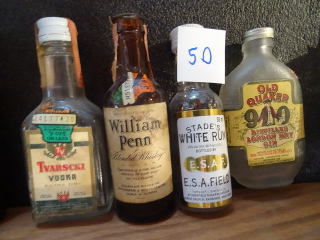 Qty 4, Liquor Sample Bottles, Collectible
