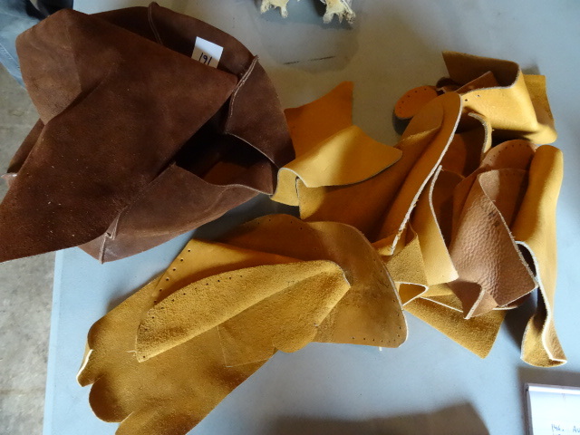Leather Pouch With Misc Leather Pieces Inside
