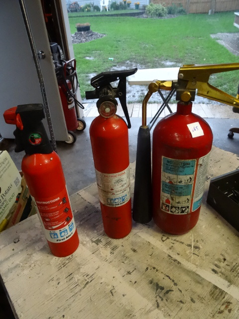 3 fire extinguishers