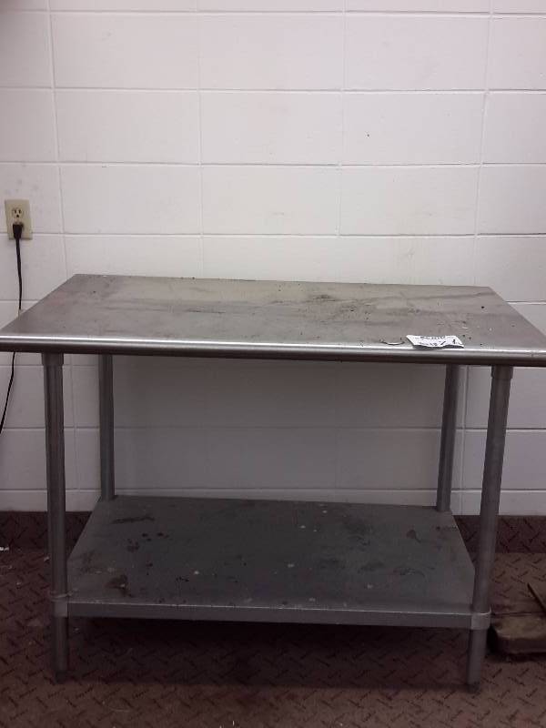 lot 21 image: Stainless Steel Kitchen Work Table  NSF.