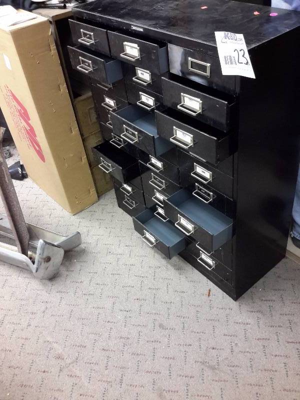 lot 23 image: 30 Drawer Metal Cabinet. Steel Master