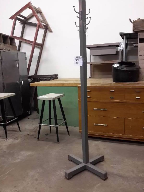 lot 161 image: vintage  Steel Coat Rack