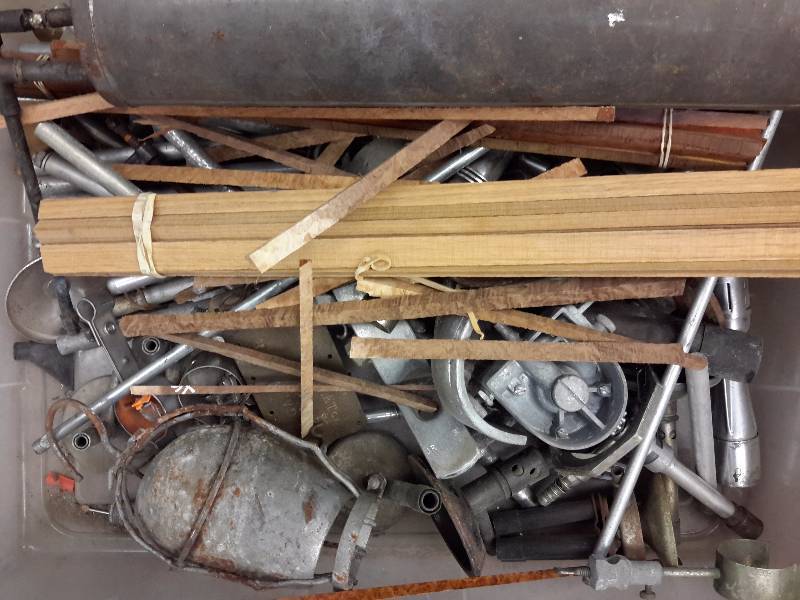 lot 41 image: Misc. Ind. Salvage including a large bin of metal holders