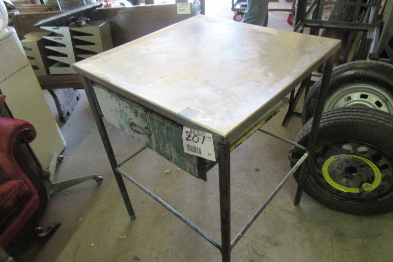 lot 201 image: Steel Table