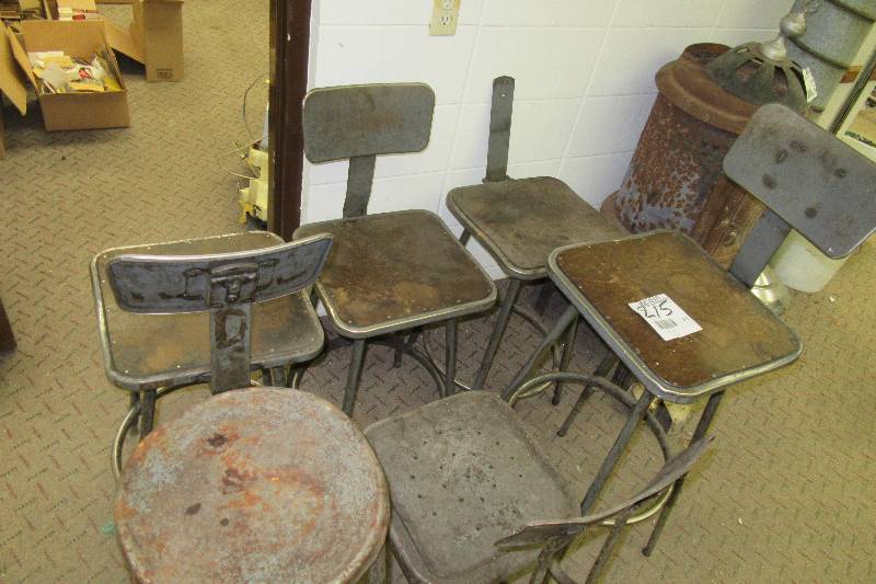 lot 215 image: 6 Industrial Stools