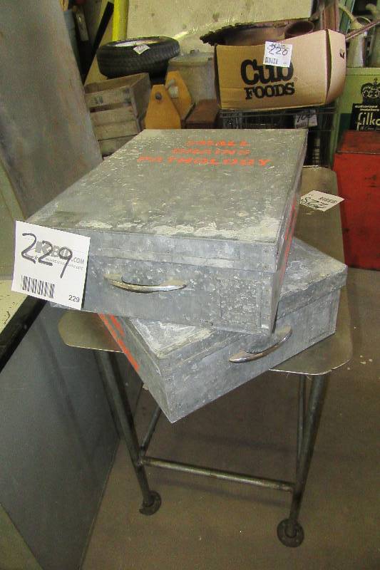 lot 229 image: 2 galvinized storage boxes