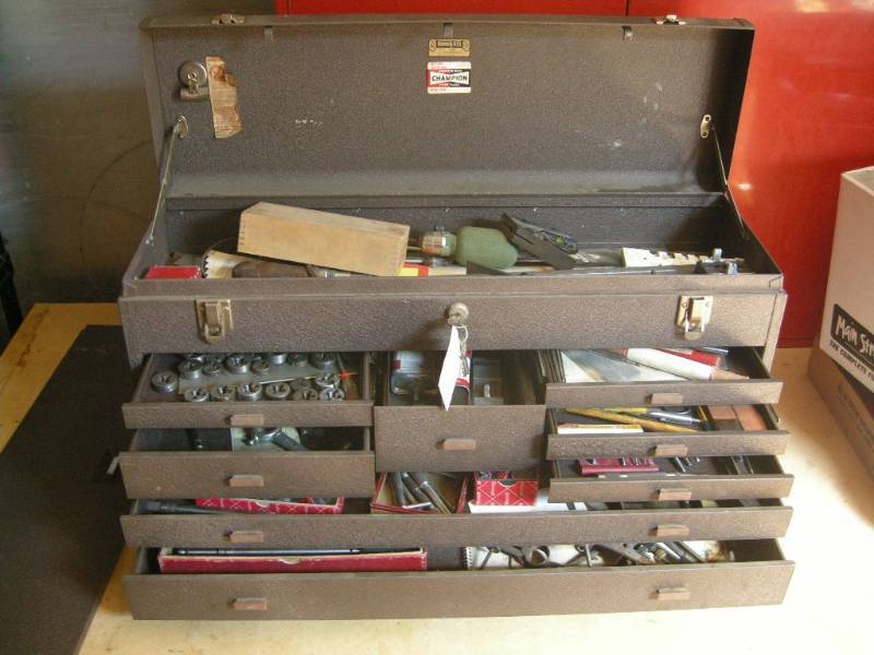 Kennedy Machinist Tool Box Loaded Wood Shop Machinist Automotive Contractor Tools Equipment K Bid