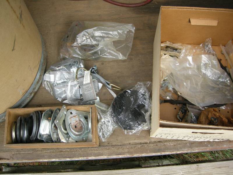 lot 129 image: Box Marked 4 Place Snowmobile Trailer Parts