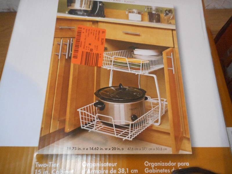 lot 50 image: ClosetMaid 6 Gal. White Pull-Out Trash Can & rack