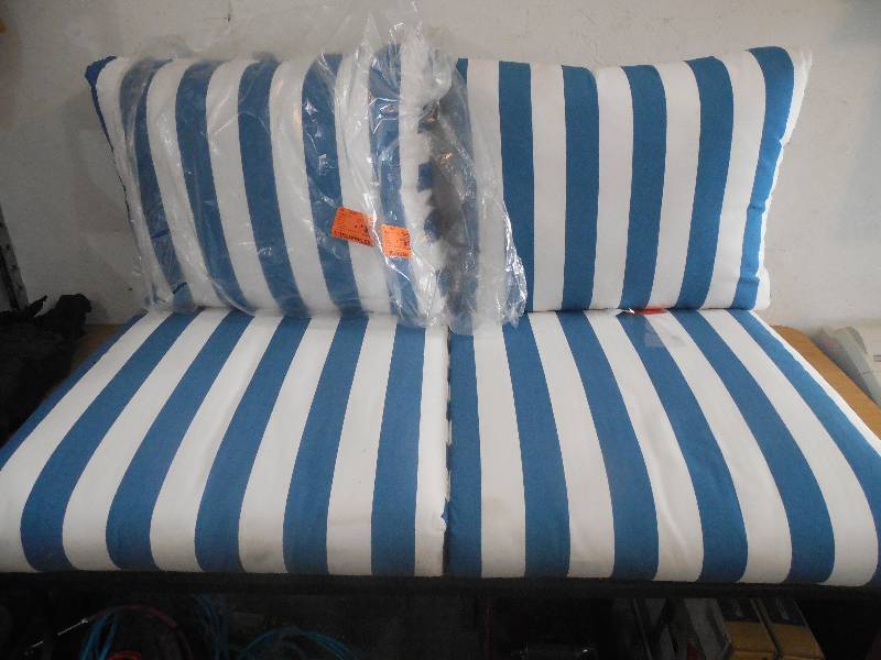 lot 87 image: Sunbrella Maxim Regatta Outdoor Lounge Chair Cushion X 2