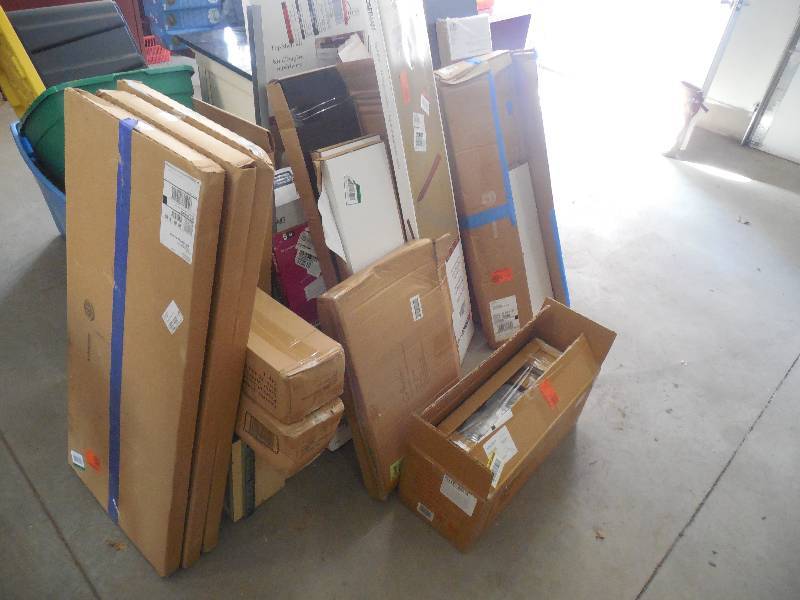 lot 126 image: HUGE LOT OF CLOSET MAID ITEMS , SHELVES, BOARDS ETC.