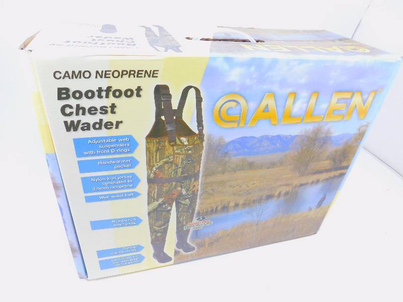 Allen Big Timber Bootfoot Neoprene Waders Stout Camo Size 8