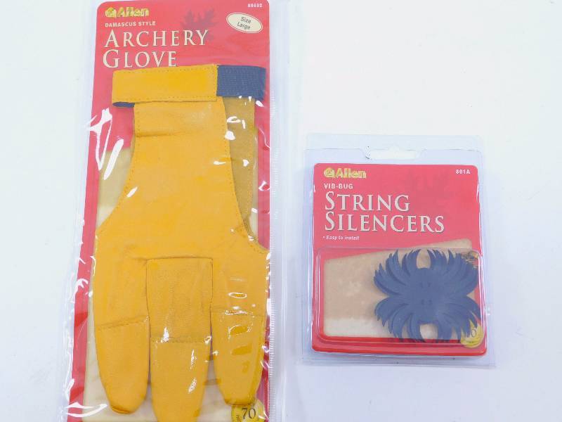 Allens Bug Cut String Silencers and Allen Traditional Archery Glove, Large